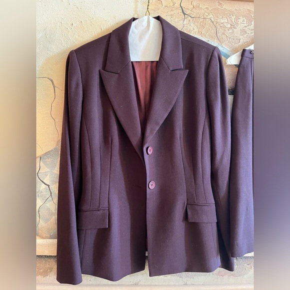 LILLET Wool Blazer and Skirt Purple Set Vintage size 38 - Picture 2 of 10